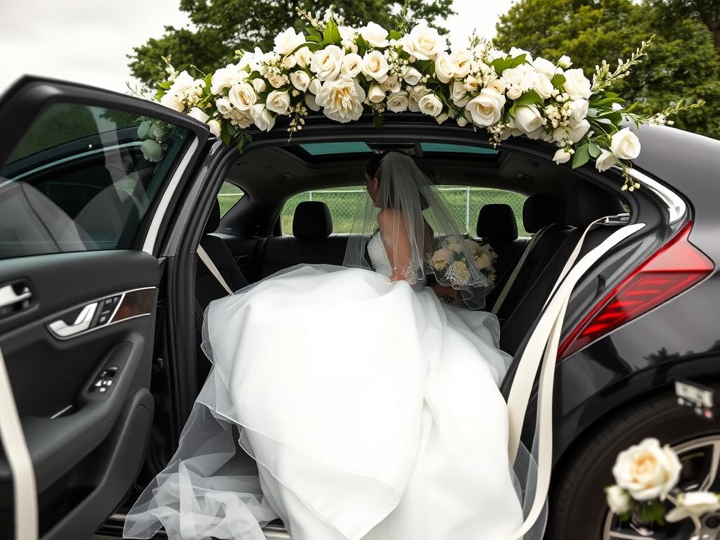 Düğün için süslenmiş Mercedes S Class kiralama