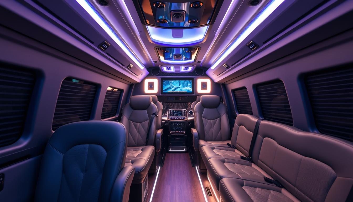 Lüks Mercedes Sprinter VIP minibüs iç tasarım