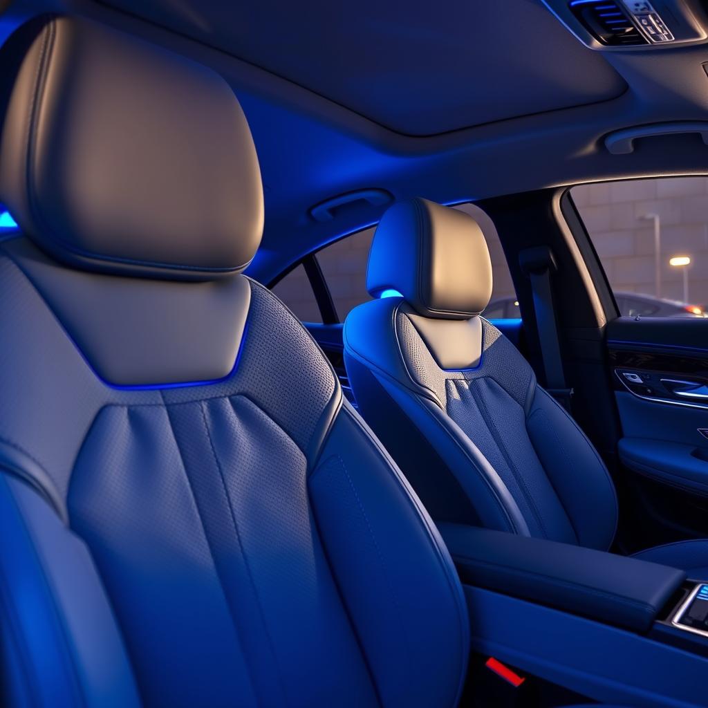 Mercedes S Class lüks deri koltuklar ve ambiyans aydınlatma