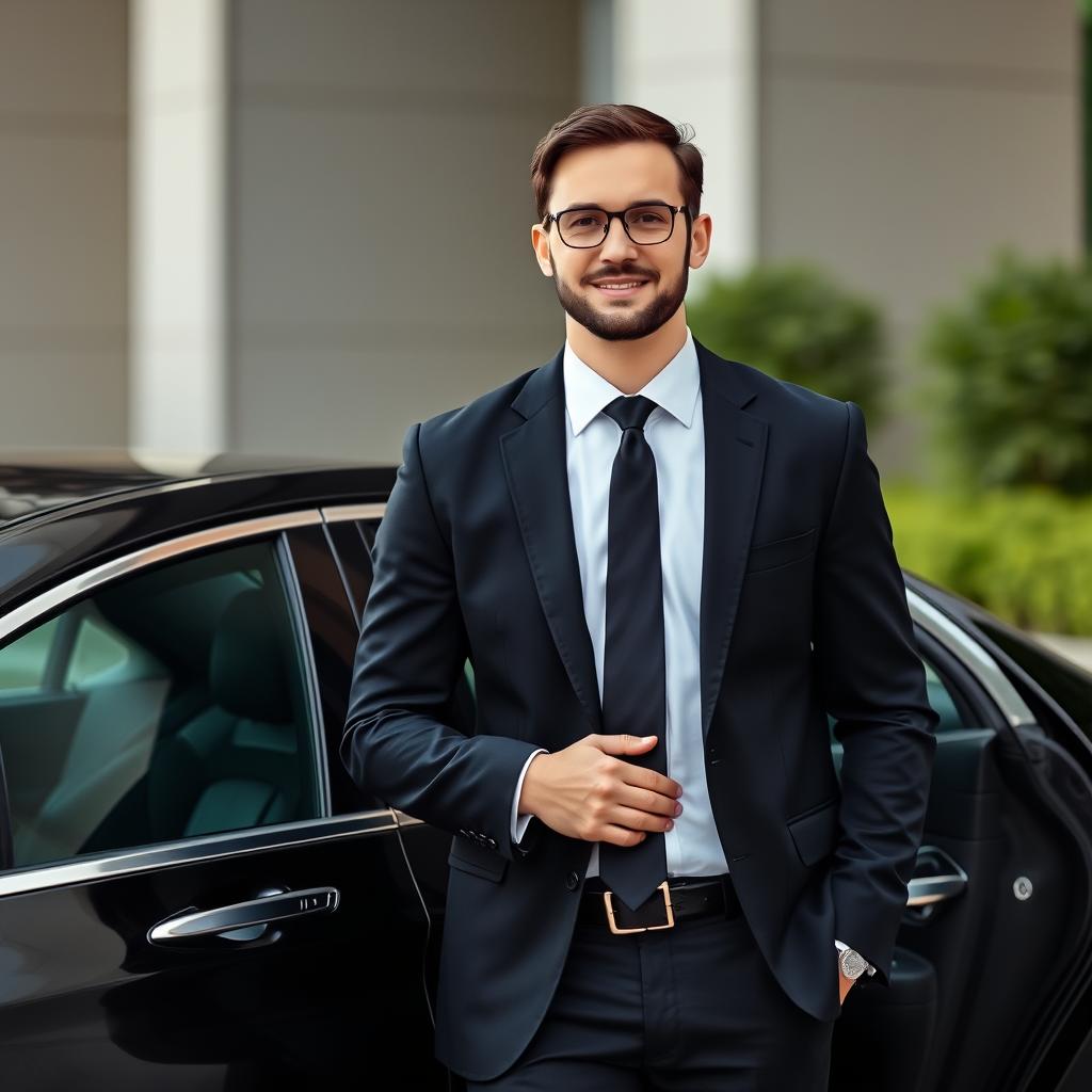 Profesyonel şoför Mercedes S Class önünde